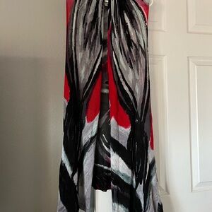Abstract Red and Black Women's Cardigan